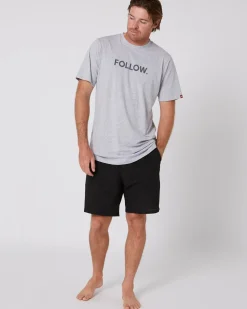 Follow Logo Tee - Heather Grey