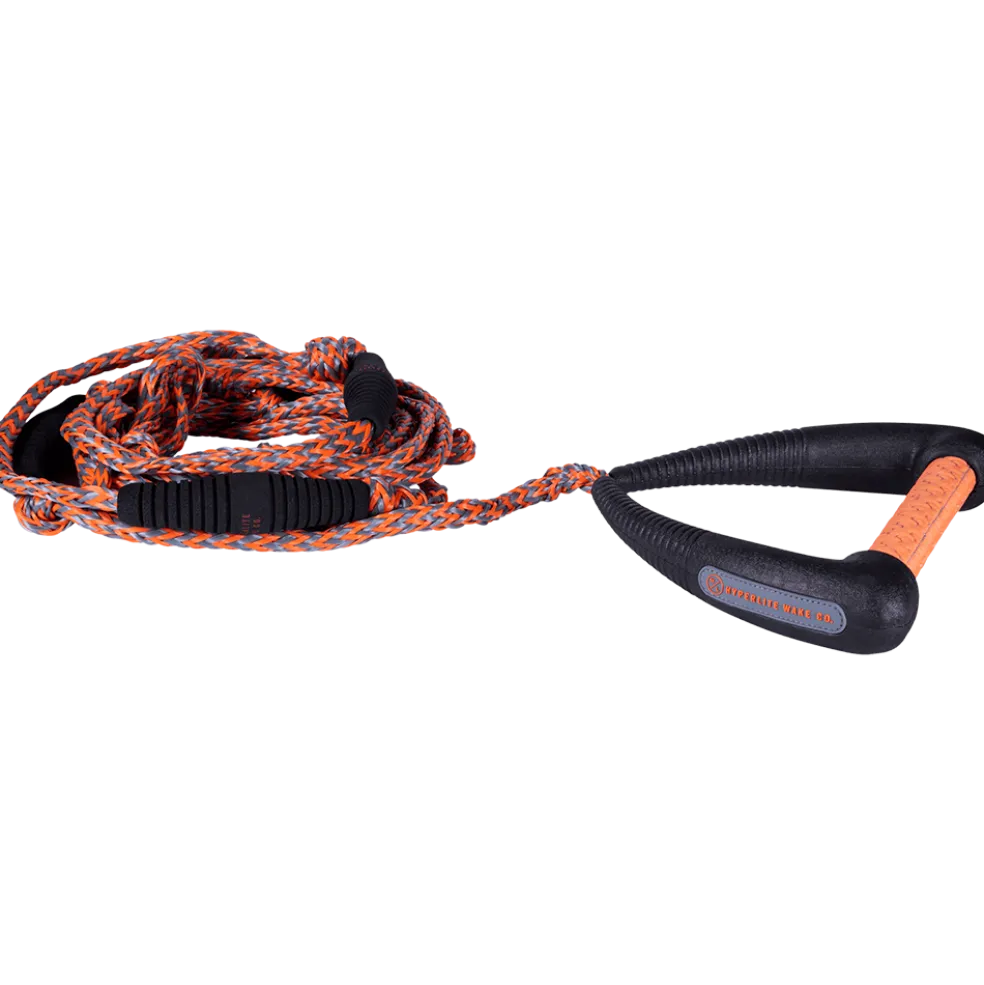 Hyperlite 25' Pro Surf Rope w/ Handle - Black/Orange