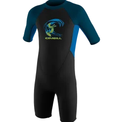 O'neill Toddler Reactor II 2MM Back Zip S/S Spring Wetsuit - Black/Ocean/Slate
