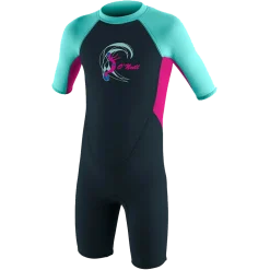 O'Neill Toddler Reactor II 2MM Back Zip S/S Spring Wetsuit - Slate/Berry/Seaglass