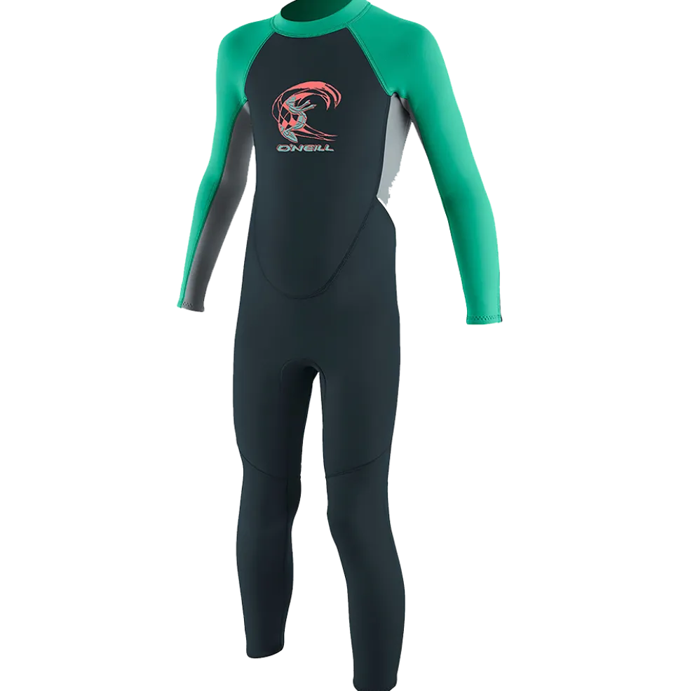 O'Neill Toddler Reactor II 2mm Back Zip Full Wetsuit - Slate/Coolgrey/Seaglass